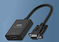 Конвертор VGA to HDMI Onten Original + Аудіо + Живлення Адаптер Перетворювач OTN-5138S, фото 7