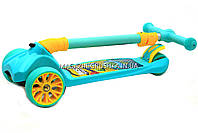 Самокат триколісний дитячий 17880 Best Scooter (ПУ колеса, тихі, світяться, складана конструкція), фото 3