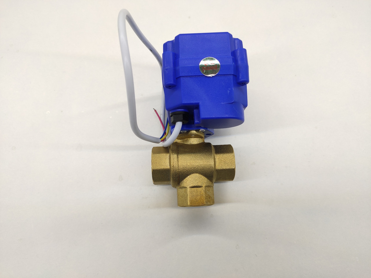 Кран кульовий триходовий з електроприводом CWX DN15, фото 1