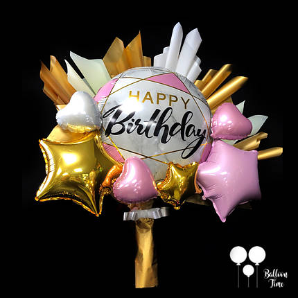 Букет з фольгованих куль "Happy Birthday", фото 2