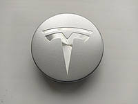 Колпачки заглушки на диски Tesla 57/50/12 мм. Серебро/Хром