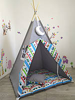 Дитячий Вігвам з Машинками, для хлопчика, Повний набір, підвіска місяць в подарунок