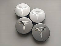 Ковпачки заглушки на диски Tesla 57/50/12 мм. Срібло/Хром
