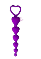 Силіконові анальні намистини оксамитові Сердечко