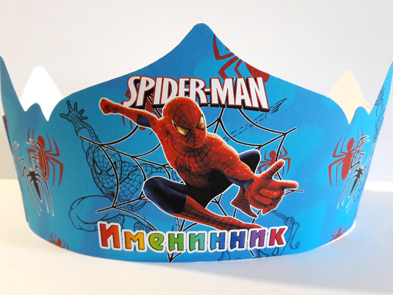 Корона картонна "Людина Павук" тематичний дитячий (малотиражне видання)