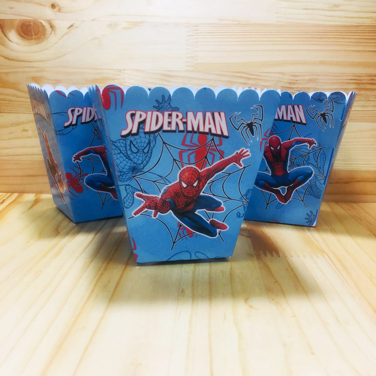 Коробочка для попкорну "Людина Павук / спайдермен" Поштучно 10см висота (малотиражні)