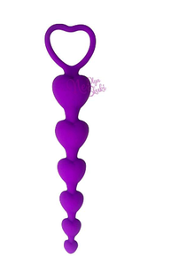 Силіконові анальні намистини оксамитові Сердечко