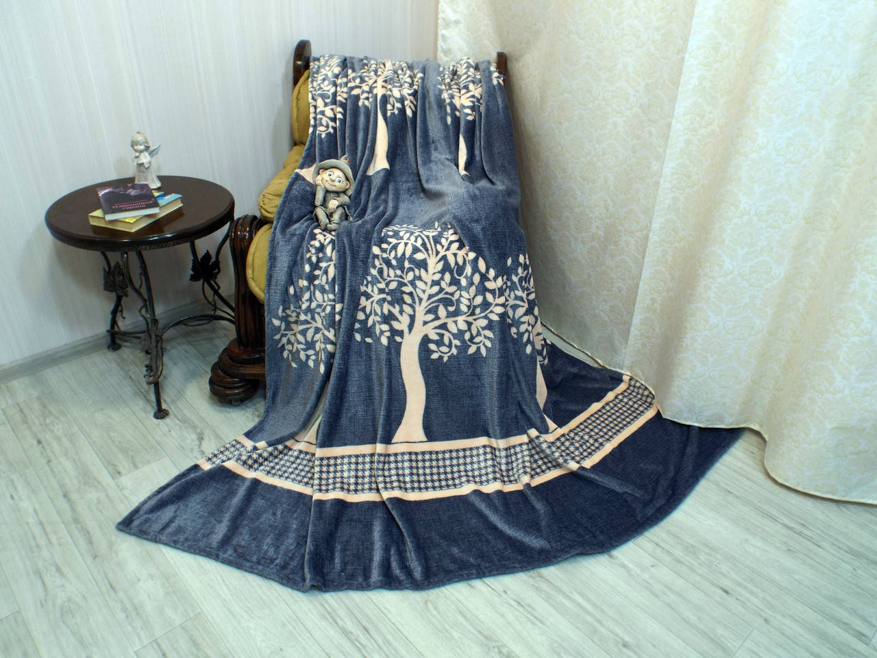 

Пледы микрофибра велсофт Сад 220*240 см, Серый
