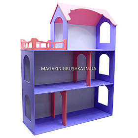 Іграшковий дерев'яний ляльковий будиночок Ілона Фіолетово-рожевий (великий). Облаштуйте будиночок для ляльок