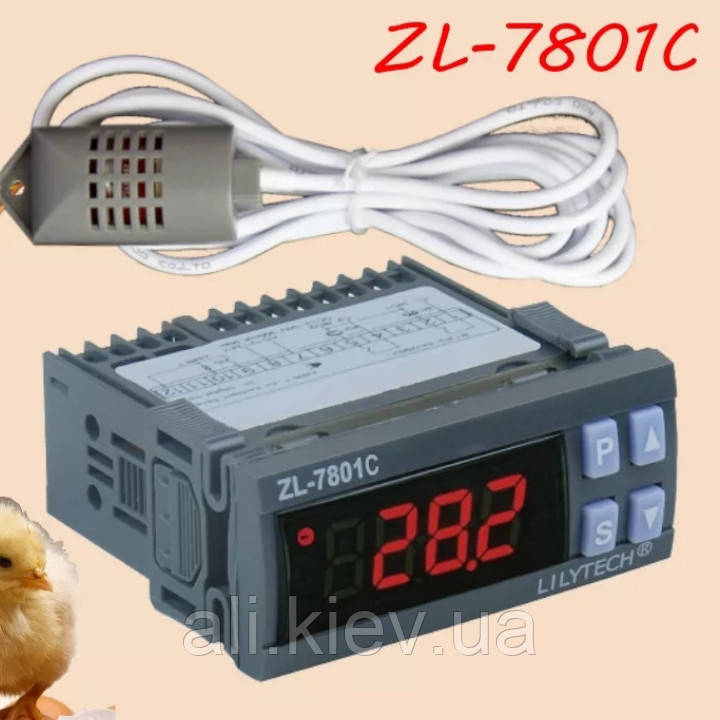 ZL-7801C, регулятор вологості температури, автоматичний багатофункціональний контролер Lilytech + 2 таймера.