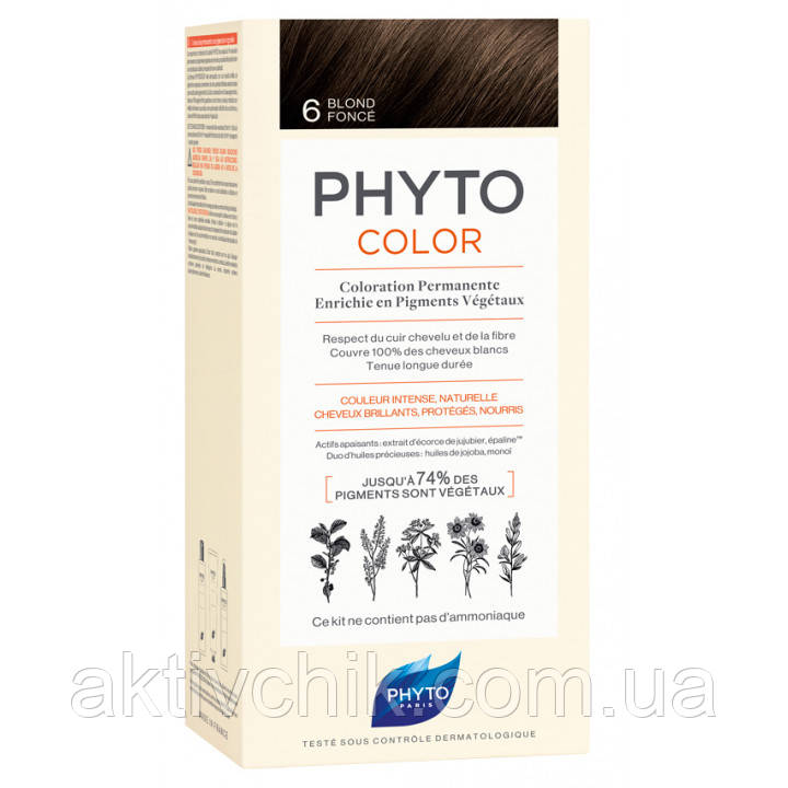 Фарба для волосся Phyto Phytocolor Тон 6 (темно-русявий), фото 1