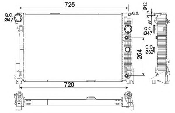 Радіатор охолодження Mercedes-Benz C (W204)/E (W212) (09-) АТ LRc 15113 LUZAR A2045003103 A2045003603