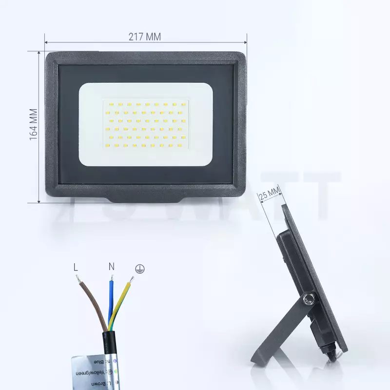 Светодиодный прожектор 50w SMD slim 6500K - фото 2 - id-p719999928