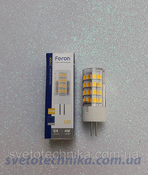 Світлодіодна лампа Feron LB-423 G4 4W 230V 2700K (білий теплий)