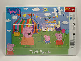 Пазли Trefl З рамкою Прогулянка парком Свинка Пепа 15 елементів (31276)
