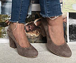 Nona! жіночі якісні класичні туфлі замшеві червоні взуття на підборах 7,5 см черевики, фото 9