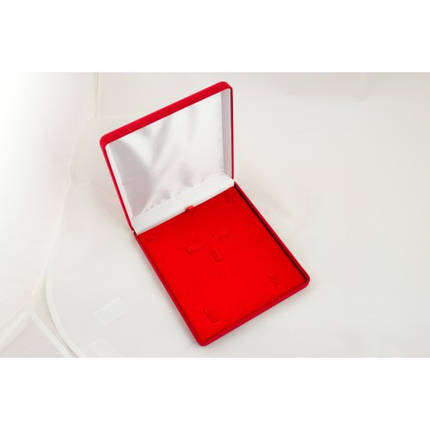 Футляр "квадрат" червоний/всередині червоний для комплекту, фото 2