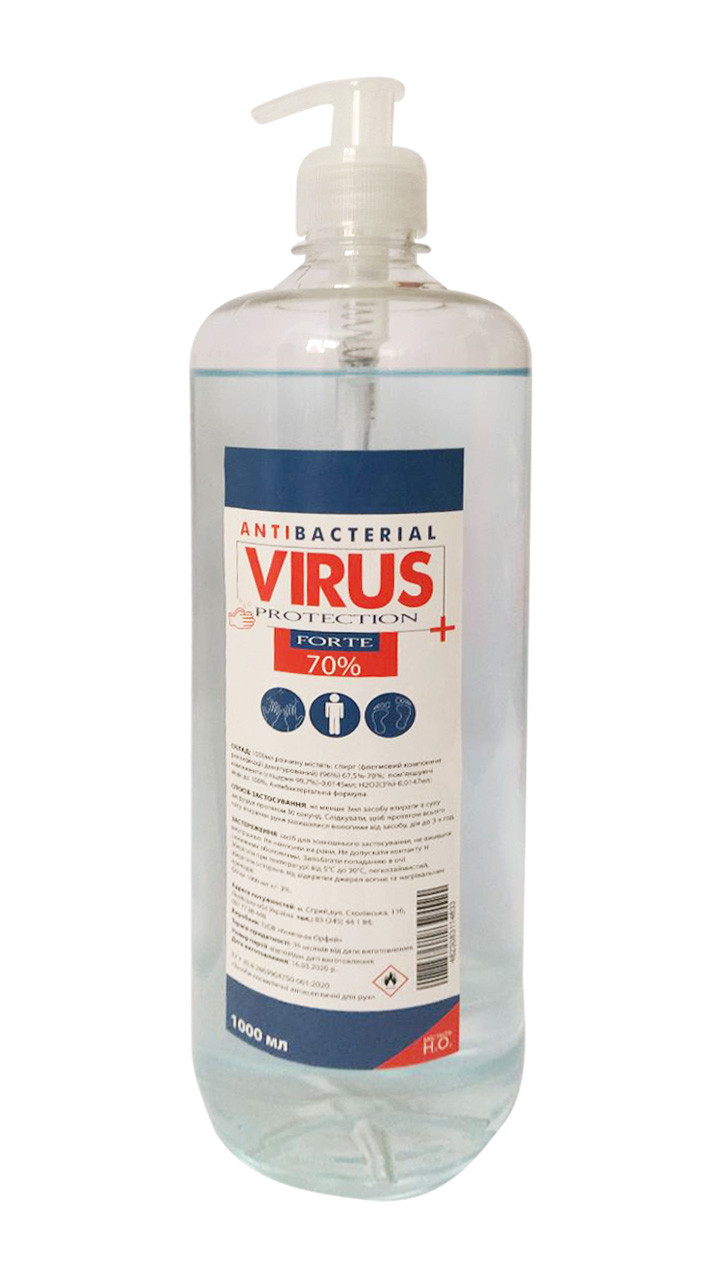 Антисептик для рук Antibacterial Virus Protection, 1 л, з дозатором ...