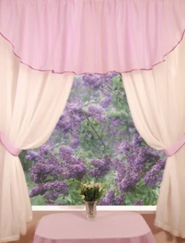 Комплект кухонних штор "Крістін", колір блідо-рожевий
