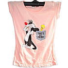 Розмір М на 42й Футболка Жіноча Персикового Кольори з Принтом і Написом, Літні Футболки, Модні Футболки., фото 5