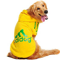 Толстовка для собак «Adidog», желтый, джемпер, кофта для собак, одежда для собак
