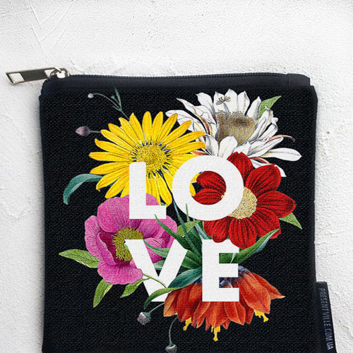 Косметичка квадратна Basic Love 16x16 см (KB_19M006_BL), фото 1