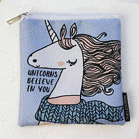 Косметичка квадратна Basic Unicorns believe in you 16x16 см (KB_19M026_WH)