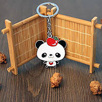 Милий брелок для ключів у формі панди «Panda apple» з яблуком і сердечком