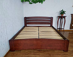 Ліжко полуторне дерев'яне для спальні з масиву натурального дерева "Мартіні" від виробника 120х200, горіх італійський