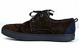 Коричневі кросівки сліпони замшеві Велика взуття чоловіче 46 47 48 розміри Rosso Avangard Slip-On Brown-Blu Vel BS, фото 3