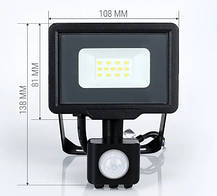 Світлодіодний прожектор LED BIOM 10W S5 Slim+SENSOR 6200K IP65, фото 5