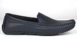 Літні мокасини сині шкіра чоловіче взуття великих розмірів Rosso Avangard BS PerfBlu Fly, фото 4