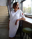 Плаття футболка з принтом купити оверсайз бавовна білий Київ, фото 3