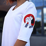 Плаття футболка з принтом купити оверсайз бавовна білий Київ, фото 4