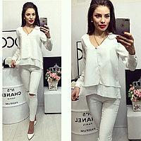 Блузка багатошарова (арт.777) біла, фото 1