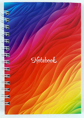 Зошит А5 тверда обкладинка, пружина, 96 аркушів, офсет, клітка "Серія Notebook" ЗТП-004-МВ KNZ, фото 1