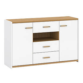 Комод 2Д3Ш у вітальню німфея альба в комбінації дуб камяний і білий супермат Adam E Blonski