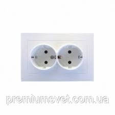 Розетка 2-я внутр. із заземл. біла Right Hausen Velena HN-011101