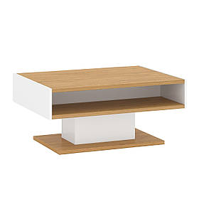 Стіл журнальний у вітальню німфея альба в комбінації дуб камяний і білий супермат Adam T Blonski