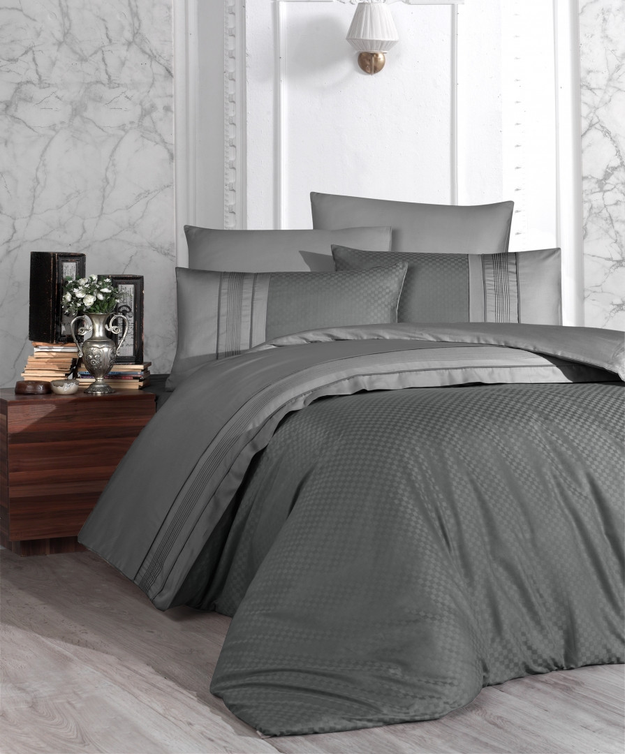 Постільна Білизна First Choice Deluxe Satin Square Duet Fume & Duman