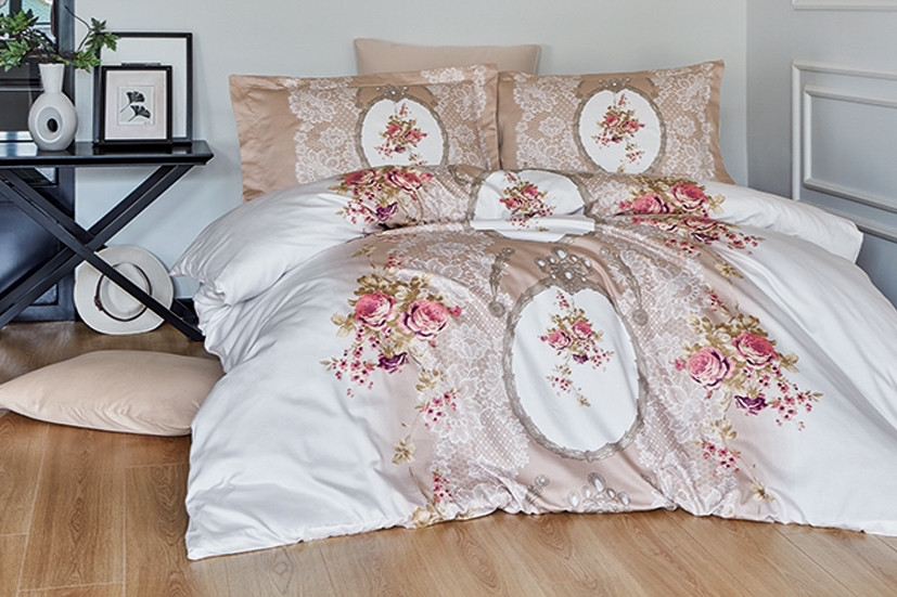 Постільна Білизна First Choice Cotton Satin Poema Vizon Сімейний