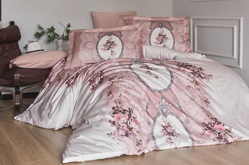 Постільна Білизна First Choice Cotton Satin Poema Pudra Сімейний