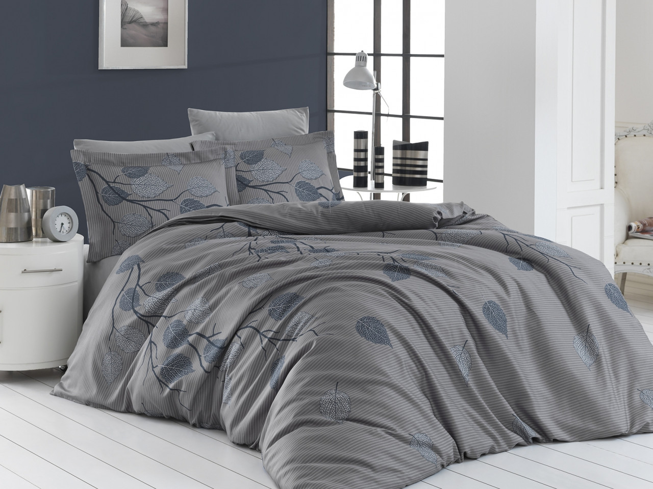Постільна Білизна First Choice Cotton Satin Evida Gri Сімейний
