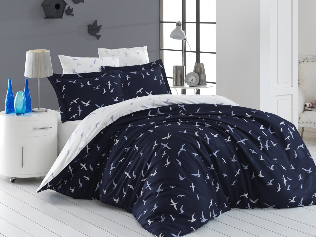 Постільна Білизна First Choice Cotton Satin Liberta Lacivert