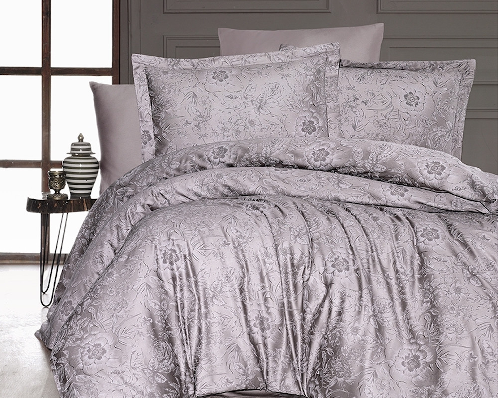 Постільна білизна сатин First Choice Cotton Satin Advina Mink Туреччина двоспальний євро 200х220см, фото 1