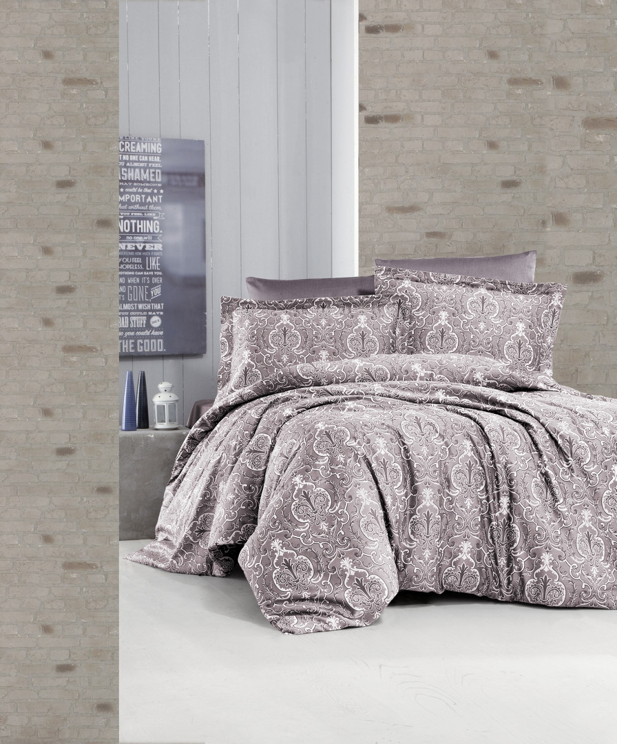 Постільна Білизна First Choice Cotton Satin Delmor Leylak Полуторний, фото 1