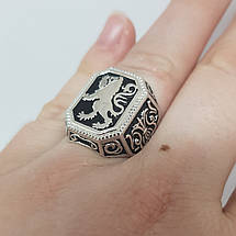 Кільце перстень печатка Герольдичний лев, фото 5