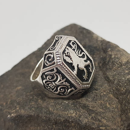 Кільце перстень печатка Герольдичний лев, фото 1