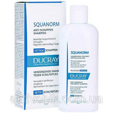 Шампунь Ducray Squanorm Дюкрей Скванорм проти лупи для жирного волосся 200мл