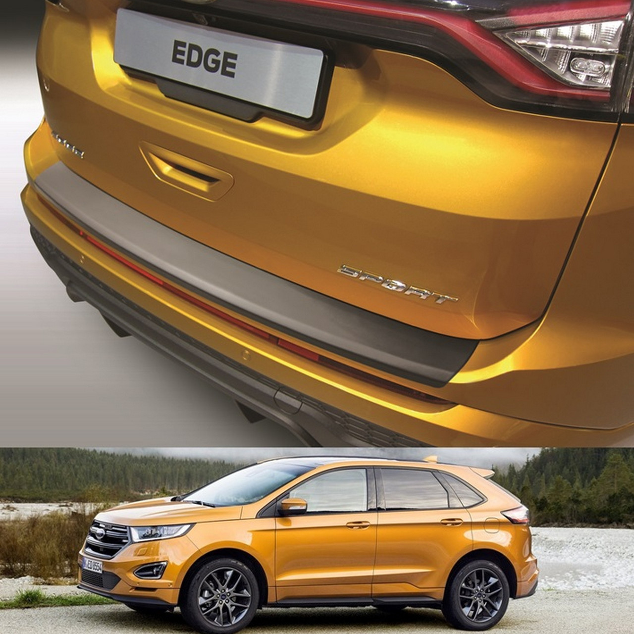 Пластикова захисна накладка на задній бампер для Ford Edge 2016-2018 (EURO)